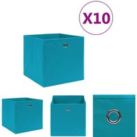 10 Stk. Aufbewahrungsboxen,Werkzeugaufbewahrung,Lagerbox Vliesstoff 28x28x28 cm Babyblau CIW71472 Maisonchic von MAISONCHIC