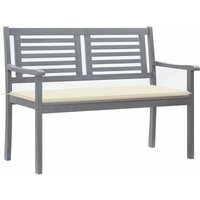 2-Sitzer-Gartenbank Doppelsitzbank/Ruhebank Gartenstuhl mit Auflage 120 cm Grau Eukalyptusholz XZZZ526456 Maisonchic von MAISONCHIC