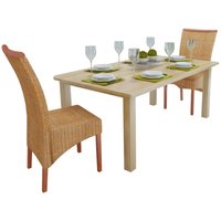 2 Stk. Esszimmerstühle Wohnzimmerstuhl Küchenstuhl Braun Natur Rattan RKYJ59828 Maisonchic von MAISONCHIC