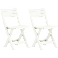 2 Stk. Klappbare Gartenstühle, Gartensessel, Gartenmöbel, Liegestühle Kunststoff Weiß LLOAQ548968 Maisonchic von MAISONCHIC