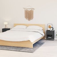 2 Stk. Nachttische, Nachtkommode, Beistelltisch, Nachtschrank für Schlafzimmer Anthrazit 40x30x54,5 cm Stahl und Glas MAIW22726 Maisonchic von MAISONCHIC