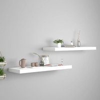 Maisonchic - 2 Stk. Schwebende Wandregal,Wandboard,Hängeregal für Wohnzimmer, Schlafzimmer, Flur, Badezimmere Weiß 80x23,5x3,8cm mdf DTHFF9361757 von MAISONCHIC