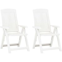 2 Stk. Verstellbare Gartenstühle Verstellbare Gartensessel Kunststoff Weiß BZRBD163840 Maisonchic von MAISONCHIC