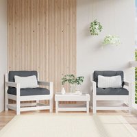 2 Stk.Gartenstühle mit Kissen,Relax-Sessel,Gartenmöbel Weiß Massivholz Kiefer -90900 von MAISONCHIC