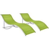 Maisonchic - 2er Set Gartenliegen Sonnenliegen Klappbare Relaxliegen für Garten, Balkon und Terrrasse Grün Textilene DE92446 von MAISONCHIC