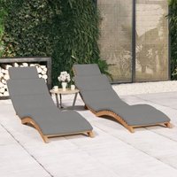 Maisonchic - 2er Set Gartenliegen Sonnenliegen Relaxliegen für Garten, Balkon und Terrrasse mit Auflagen Massivholz Teak DE32273 von MAISONCHIC