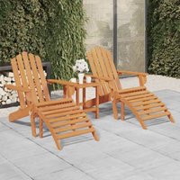 2er Set Gartenstühle Gartensessel Adirondack Stühle für Garten Terrasse Balkon mit Fußteilen Massivholz Akazie DE54175 von MAISONCHIC