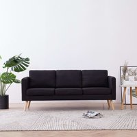 3-Sitzer-Sofa Loungesofa Couch Modern Stoff Schwarz DE95464 von MAISONCHIC