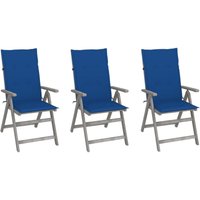 3er Set Gartenstühle Gartensessel Verstellbare Stühle für Garten Terrasse Balkon mit Auflagen Massivholz Akazie DE23276 von MAISONCHIC