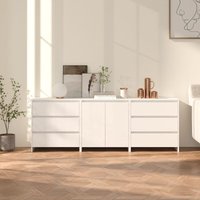 3er Set Sideboards Kommoden für Wohnzimmer Küche Weiß Holzwerkstoff DE18557 von MAISONCHIC