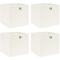 Maisonchic - 4 Stk. Aufbewahrungsboxen,Werkzeugaufbewahrung,Lagerbox Weiß 32×32×32 cm Stoff CIW74118 von MAISONCHIC