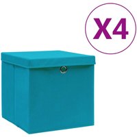 Maisonchic - 4 Stk. Aufbewahrungsboxen,Werkzeugaufbewahrung,Lagerbox mit Deckeln 28x28x28 cm Babyblau CIW56110 von MAISONCHIC