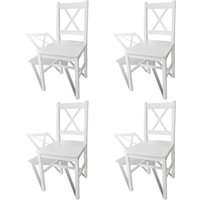 4 Stk. Esszimmerstühle Wohnzimmerstuhl Küchenstuhl Weiß Kiefernholz RKYJ68887 Maisonchic von MAISONCHIC