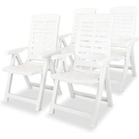 4 Stk.Relaxsessel,Gartenstühle,Gartenmöbel,Garten-Liegestühle Kunststoff Weiß -84369 von MAISONCHIC