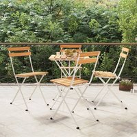 4er Set Bistrostühle Gartenstühle Stühle für Garten Terrasse Balkon Klappbar Massivholz Akazie und Stahl DE81779 von MAISONCHIC