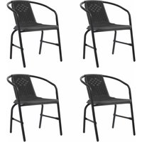 4er Set Gartenstühle Gartensessel Stühle für Garten Terrasse Balkon Rattan-Optik Kunststoff und Stahl 110 kg DE96025 von MAISONCHIC
