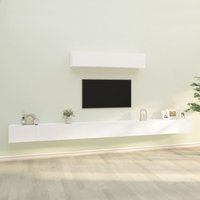 6-tlg. TV-Schrank-Set TV-Lowboard für Wohnzimmer TV-Möbel Weiß Holzwerkstoff DE94808 von MAISONCHIC
