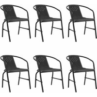 6er Set Gartenstühle Gartensessel Stühle für Garten Terrasse Balkon Rattan-Optik Kunststoff und Stahl 110 kg DE21315 von MAISONCHIC