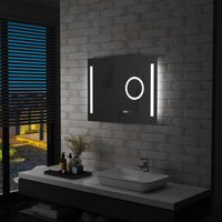 Badezimmer-Wandspiegel mit LED und Touch-Sensor Badspiegel Spiegel mit Licht 80×60 cm BNTED949480 MaisonChic von MAISONCHIC