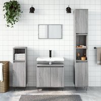 Maisonchic - Badschrank,Badezimmerschrank,Aufbewahrungsschrank Grau Sonoma 58x33x60 cm Holzwerkstoff VCWS258540 von MAISONCHIC