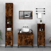 Maisonchic - Badschrank,Badezimmerschrank,Aufbewahrungsschrank Räuchereiche 30x30x100 cm Holzwerkstoff VCWS674586 von MAISONCHIC