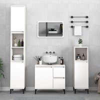 Bonnevie - Badezimmerschrank,Badschrank Weiß 30x30x100 cm Holzwerkstoff -BNC25639 - Weiß von BONNEVIE