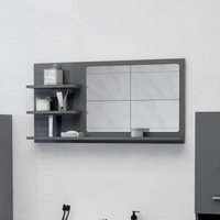 Maisonchic - Badspiegel,Wandspiegel,Badzimmer Spiegel Hochglanz-Grau 90x10,5x45 cm Holzwerkstoff AGHDE932939 von MAISONCHIC