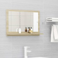 Badspiegel,Wandspiegel,Badzimmer Spiegel Sonoma-Eiche 60x10,5x37 cm Holzwerkstoff AGHDE581084 Maisonchic von MAISONCHIC
