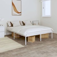Bettgestell Doppelbett Bett für Schlafzimmer Metall Weiß 140x200 cm DE44057 von MAISONCHIC
