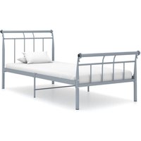 Maisonchic - Bettgestell Einzelbett Bett für Schlafzimmer Grau Metall 90x200 cm DE96751 - Grau von MAISONCHIC