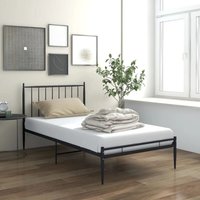 Maisonchic - Bettgestell Einzelbett Bett für Schlafzimmer Schwarz Metall 90x200 cm DE54877 - Schwarz von MAISONCHIC