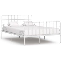 Bettgestell mit Lattenrost, Doppelbett, Schlafzimmerbett Weiß Metall 140 × 200 cm LLLA248326 Maisonchic von MAISONCHIC