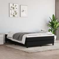 Boxspringbett Doppelbett Bett für Schlafzimmer Schwarz 140x200 cm Stoff DE75513 von MAISONCHIC