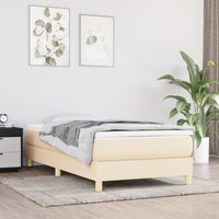 Boxspringbett Einzelbett Bett für Schlafzimmer Creme 100x200 cm Stoff DE63740 von MAISONCHIC