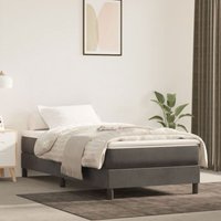 Maisonchic - Boxspringbett Einzelbett Bett für Schlafzimmer Dunkelgrau 90x200 cm Samt DE83611 von MAISONCHIC