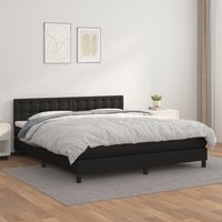 Boxspringbett mit Matratze Bett für Erwachsene Schlafzimmerbett Bett für Erwachsene Schlafzimmerbett Schwarz 180x200 cm Kunstleder NGIVN4984094 von BONNEVIE