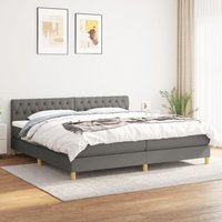 Boxspringbett mit Matratze Doppelbett Bett für Schlafzimmer Dunkelgrau 200x200 cm Stoff DE71685 von MAISONCHIC