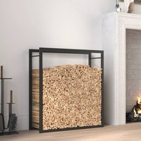 Kalisse - Brennholzrega,Kaminholzregal,Kaminholzständer,Kaminholzunterstandl Mattschwarz 80x28x86 cm Stahl VMEC584700 BonneVie von KALISSE