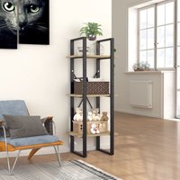 Bücherregal 3 Fächer Küchenregal Regal für Wohnzimmer Büro und Flur Sonoma-Eiche 40x30x105 cm Holzwerkstoff DE76615 von MAISONCHIC