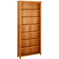 Bücherregal 7 Fächer Küchenregal Regal für Wohnzimmer Büro und Flur 90x22,5x200 cm Massivholz Eiche DE96450 von BONNEVIE