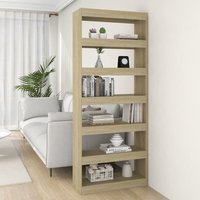 Bücherregal Küchenregal Regal für Wohnzimmer Büro und Flur Sonoma-Eiche 80x30x198 cm Holzwerkstoff DE57014 von MAISONCHIC