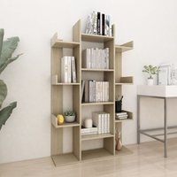 Bücherregal Küchenregal Regal für Wohnzimmer Büro und Flur Sonoma-Eiche 86x25,5x140 cm Holzwerkstoff DE13657 von MAISONCHIC
