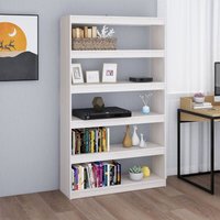 Bücherregal Küchenregal Regal für Wohnzimmer Büro und Flur Weiß 100x30x167,5 cm Massivholz Kiefer DE80434 von MAISONCHIC