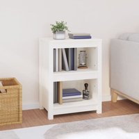 Bücherregal Küchenregal Regal für Wohnzimmer Büro und Flur Weiß 50x35x68 cm Massivholz Kiefer DE57993 von MAISONCHIC