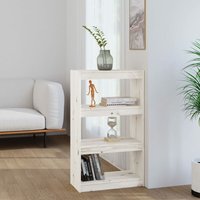 Bücherregal Küchenregal Regal für Wohnzimmer Büro und Flur Weiß 60x30x103,5 cm Massivholz Kiefer DE80069 von MAISONCHIC