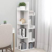 Bücherregal Küchenregal Sideboard Regal für Wohnzimmer Büro und Flur Weiß 48x25,5x140 cm Holzwerkstoff DE86383 von MAISONCHIC