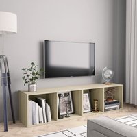 Maisonchic - Bücherregal Küchenregal TV-Lowboard Regal für Wohnzimmer Büro und Flur Sonoma-Eiche 143×30×36 cm DE34020 von MAISONCHIC