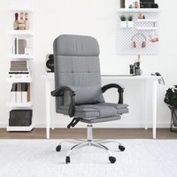 Bonnevie - Bürostuhl Computerstuhl Ergonomisch,Gaming Chair mit Massagefunktion Hellgrau Stoff -DE95738 - Grau von BONNEVIE