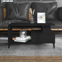 Bonnevie - Couchtisch,Sofatisch Kaffeetisch, Wohnzimmertisch im Industrie-Design Schwarz 90x49x45 cm Holzwerkstoff -FV78908 - Schwarz von BONNEVIE