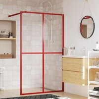 Duschwand für Begehbare Dusche, Duschtrennwand, Walk-In Dusche, Glastrennwand mit esg Klarglas Rot 118x195 cm KLI15393 Maisonchic von MAISONCHIC